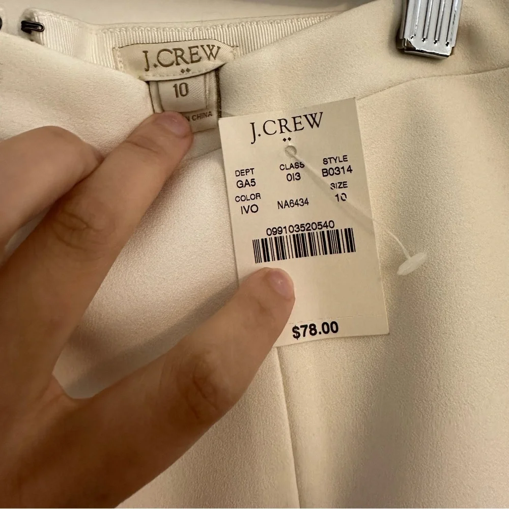 NWT J.Crew White Fit & Flare Skirt - Picture 3 of 4